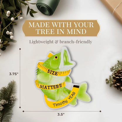Bass Fishing Size Matters Christmas Ornament