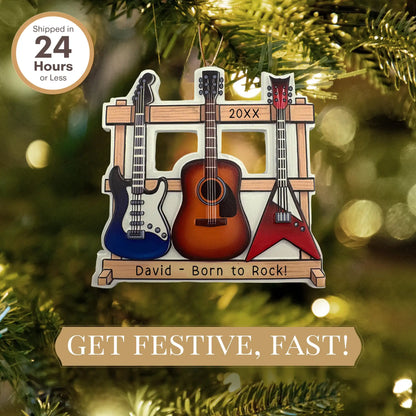 Guitar Trio Personalized Ornament - Acoustic, Electric & Bass