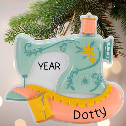 Adorno navideño de máquina de coser vintage