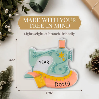 Adorno navideño de máquina de coser vintage