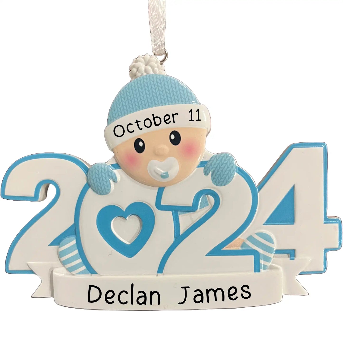 Blue Baby's 1st Christmas 2024 Christmas Ornament - Pacifier