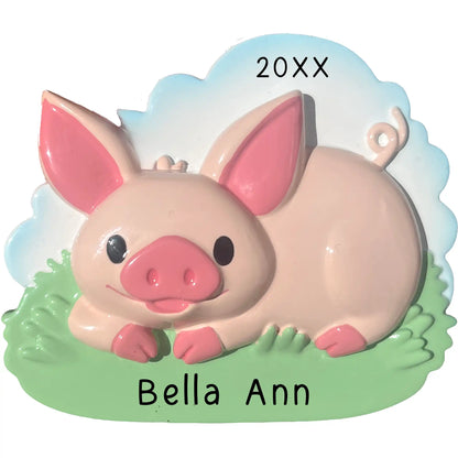 Cute Pig Personalized Ornament