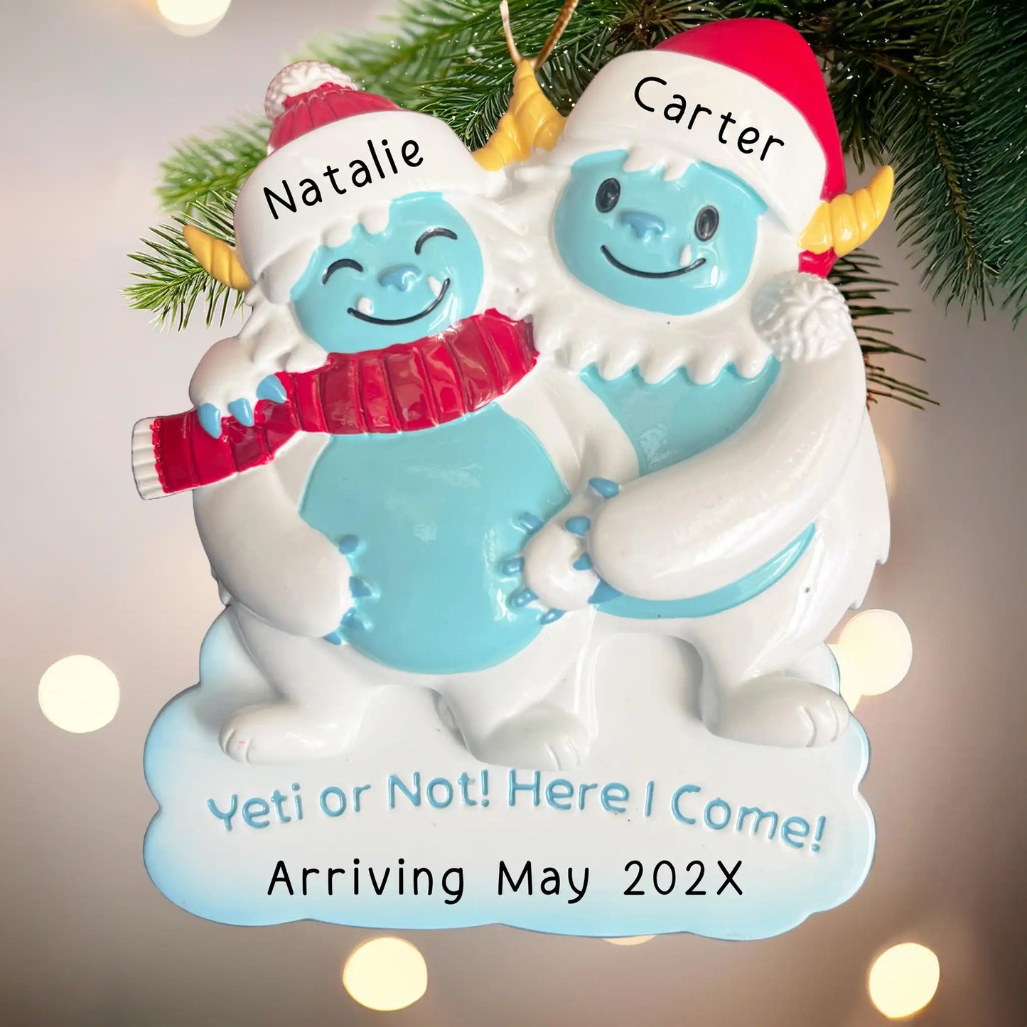 Adorno de pareja "Estamos esperando Yeti"