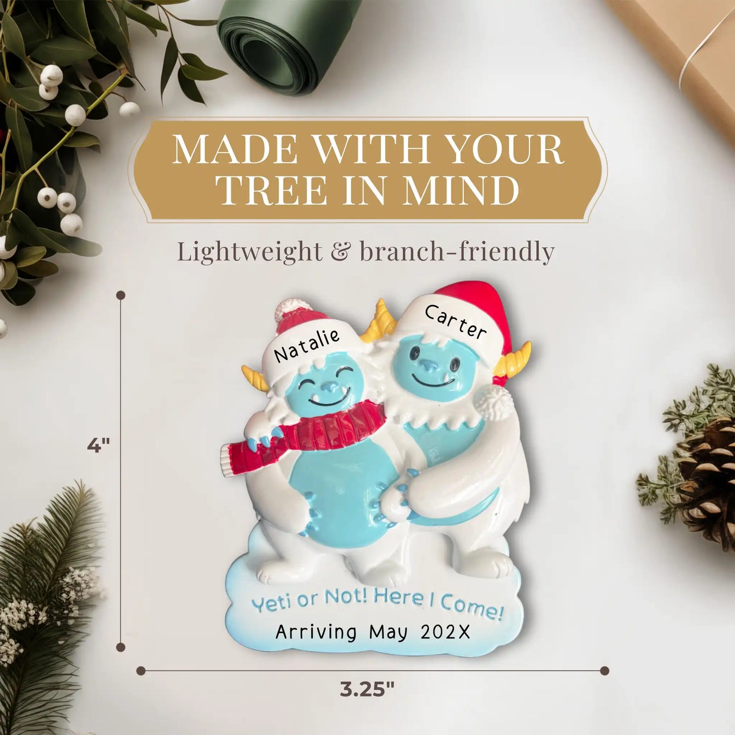 Adorno de pareja "Estamos esperando Yeti"