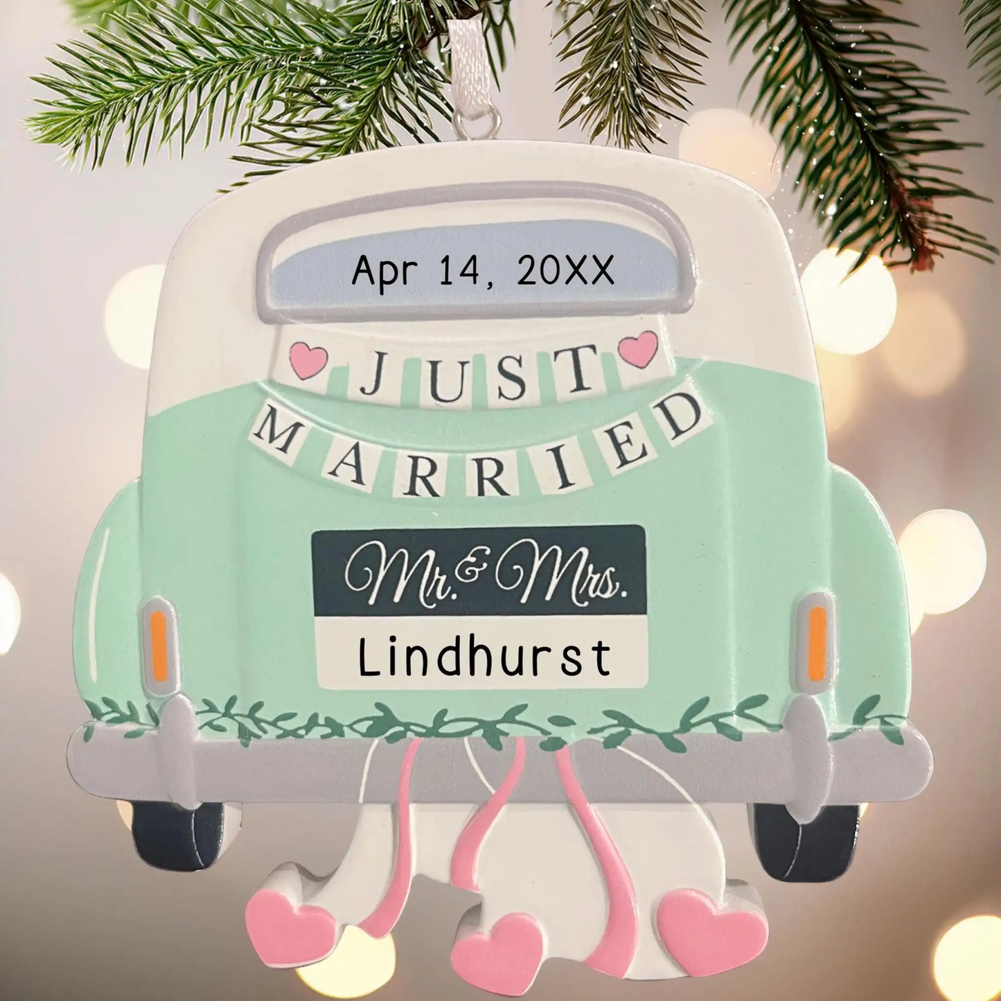 Adorno personalizado para la boda de recién casados: Sr. y Sra. 