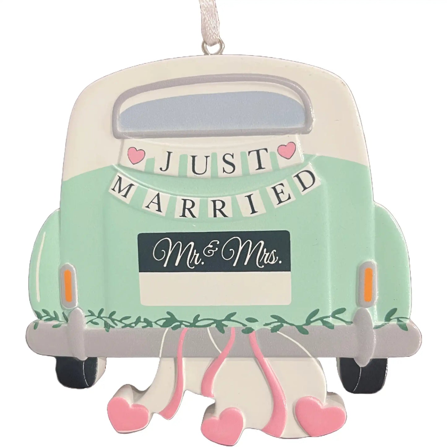 Just Married Mr. & Mrs. Wedding Christmas Ornament