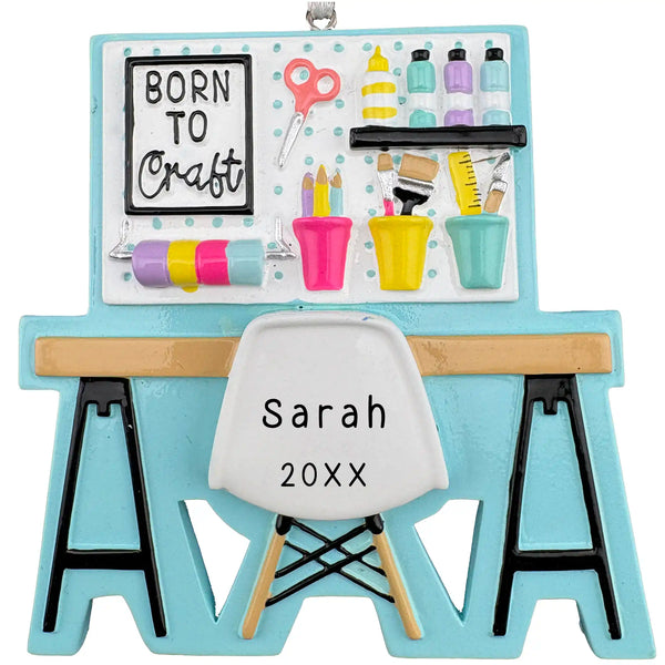 Arts and Crafts Table Personalized Ornament
