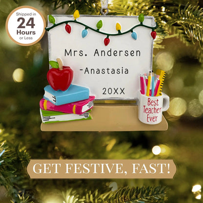 Teacher Whiteboard Personalized Ornament