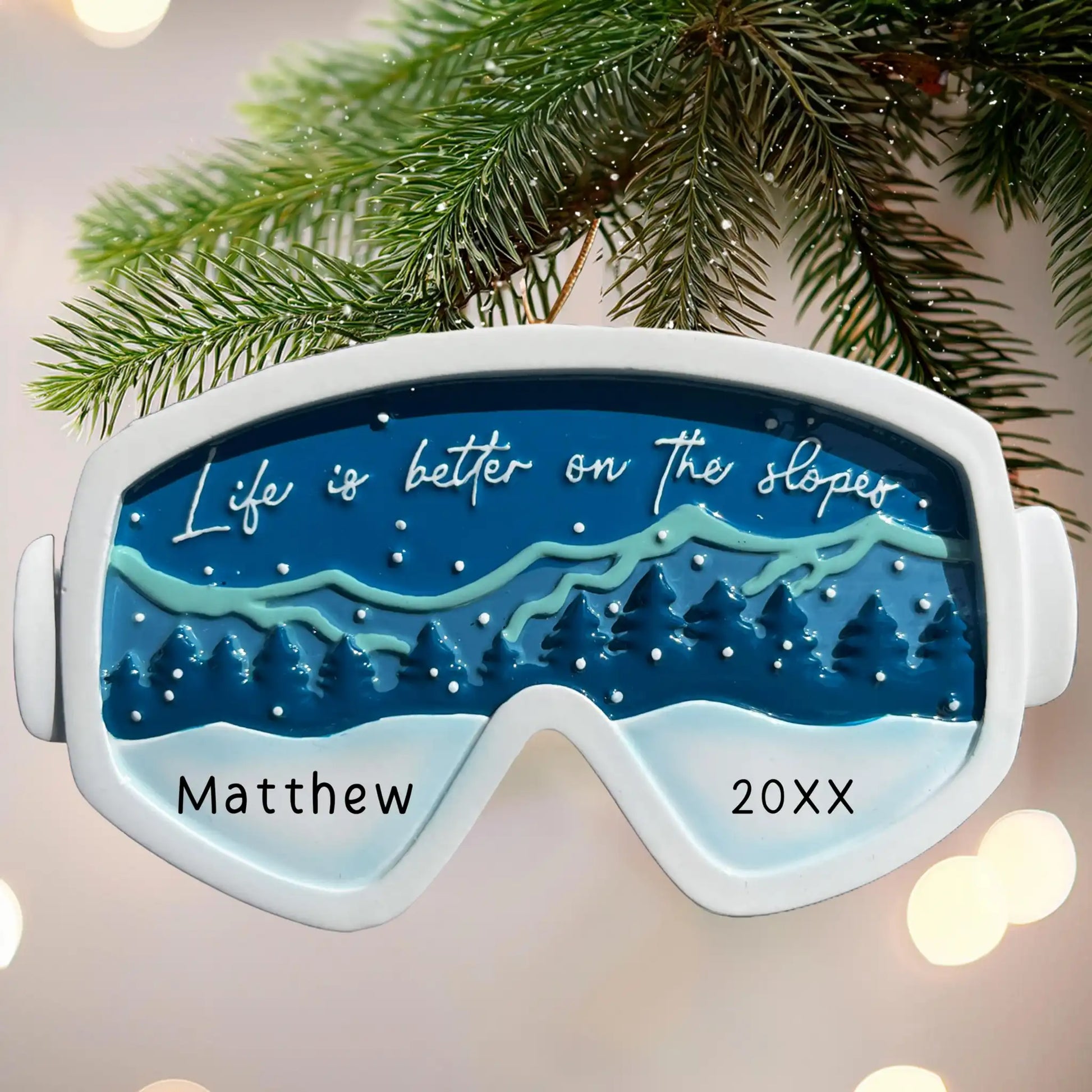 personalized ski goggles Personalized Ski Goggles Ornament