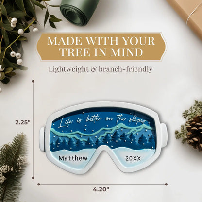 Ski Goggles Personalized Ornament