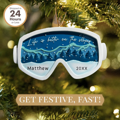 Ski Goggles Personalized Ornament