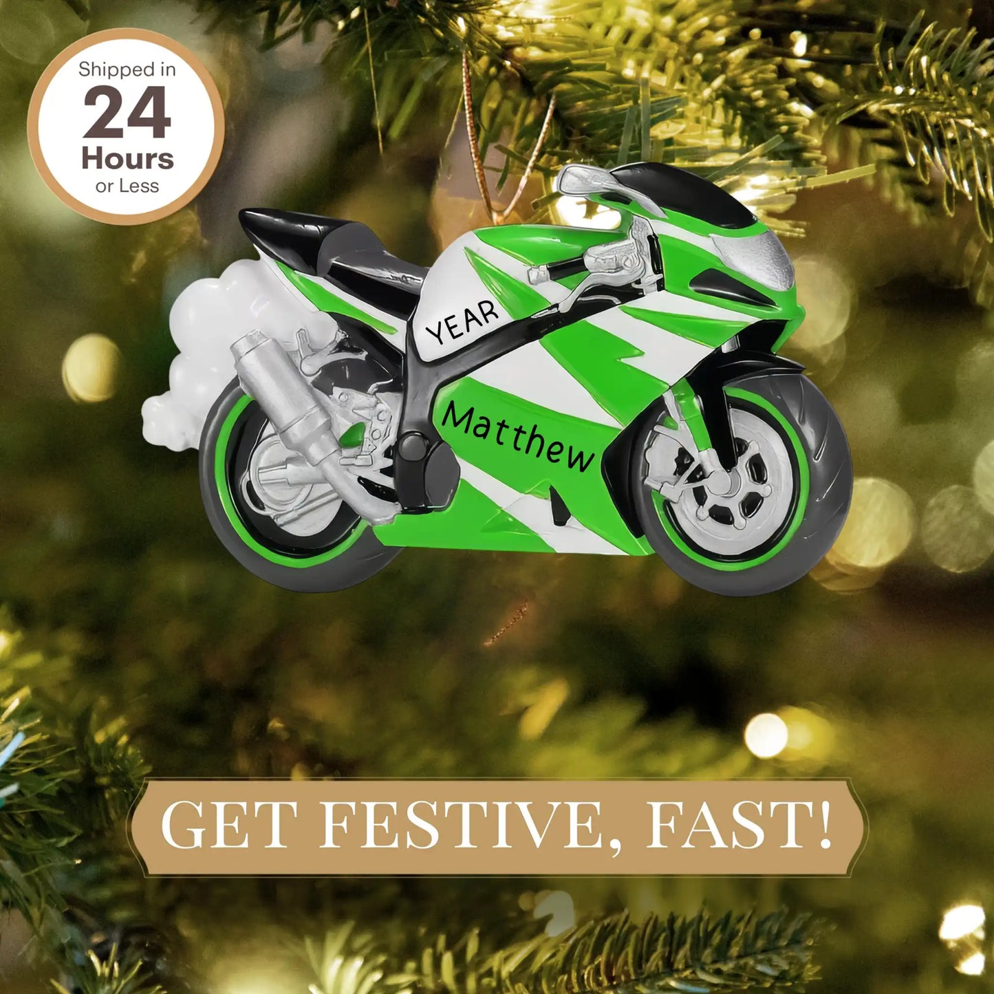 Motorcycle Christmas Ornament - Crotch Rocket