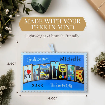 NYC Postcard Personalized Ornament