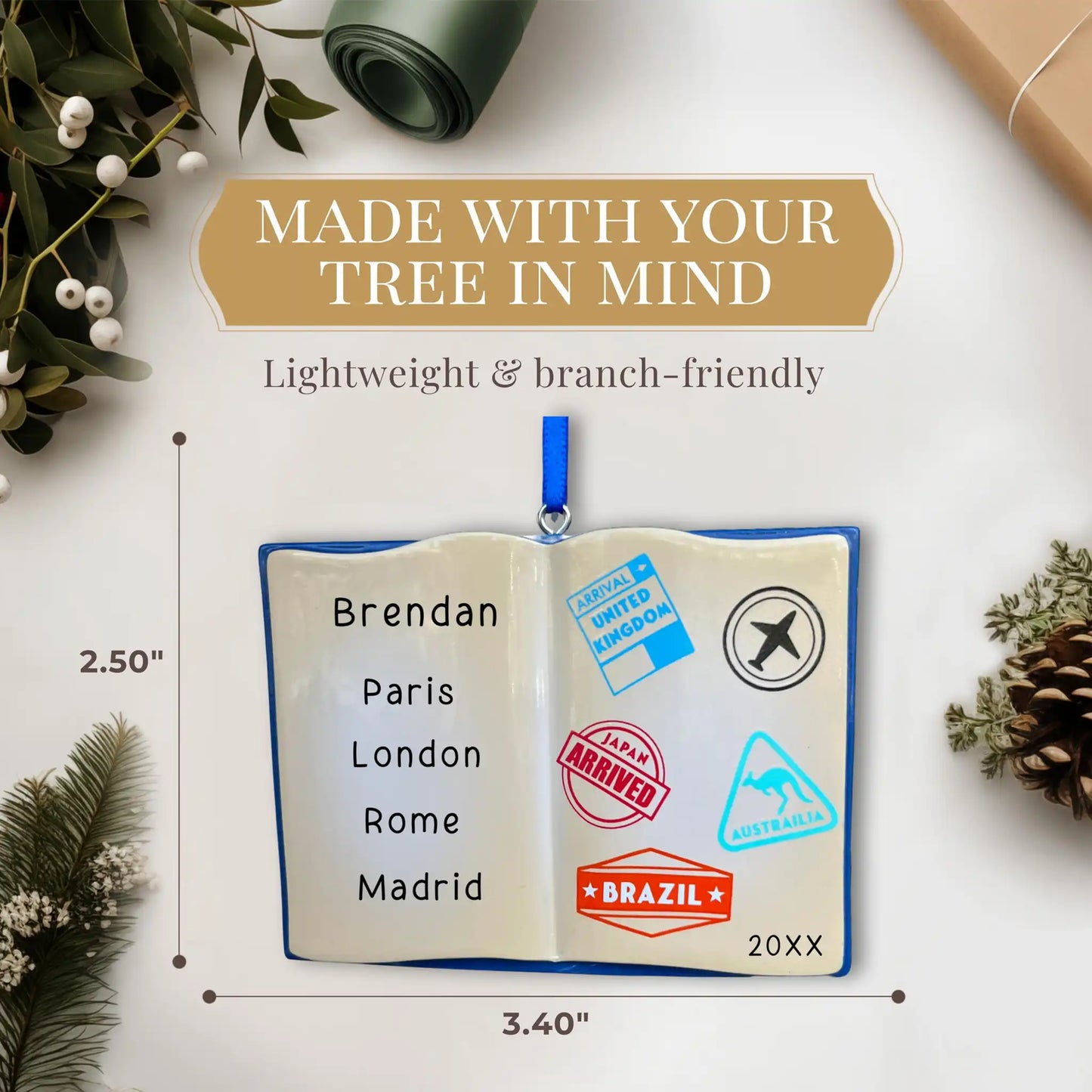 Travel Passport Personalized Ornament