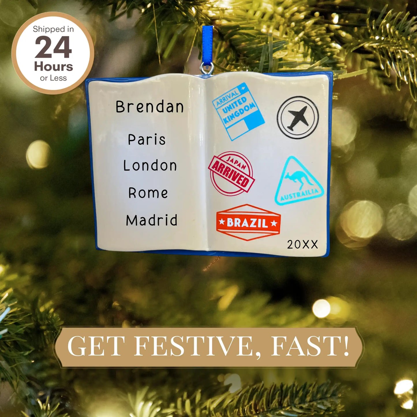 Travel Passport Personalized Ornament