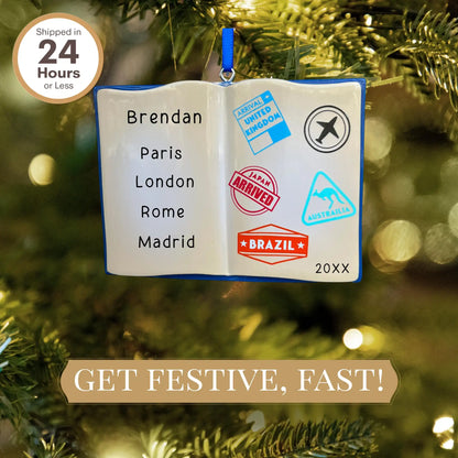 Travel Passport Personalized Ornament