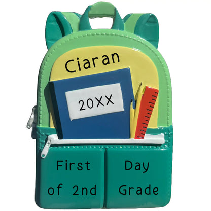 School Backpack Ornament - Green