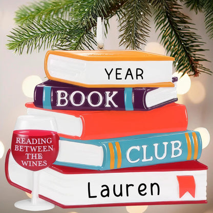 Wine Book Club Christmas Ornament