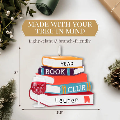 Wine Book Club Christmas Ornament