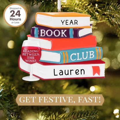 Wine Book Club Christmas Ornament