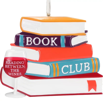 Wine Book Club Christmas Ornament