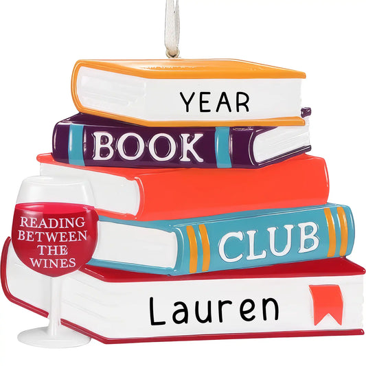 Wine Book Club Christmas Ornament