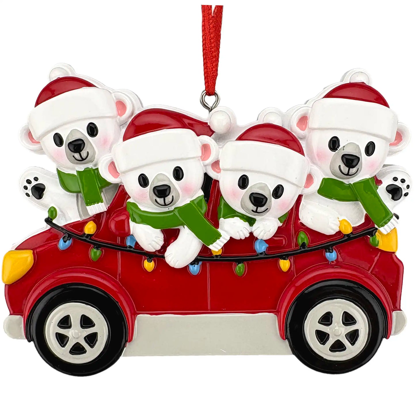 SUV Polar Bear Family of 4 Personalized Ornament