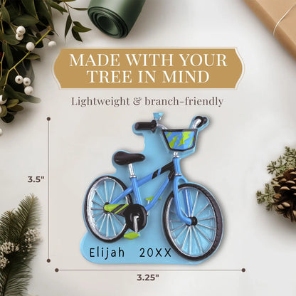 Adorno personalizado de la primera bicicleta del niño - Azul 