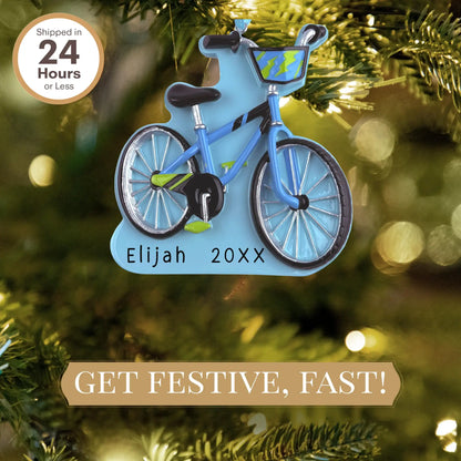 Adorno personalizado de la primera bicicleta del niño - Azul 