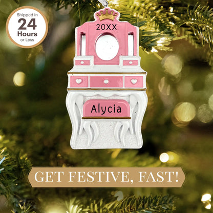 Girls Vanity Mirror Beauty Personalized Ornament