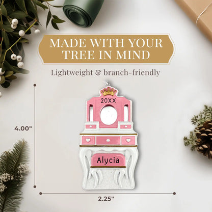 Girls Vanity Mirror Beauty Personalized Ornament