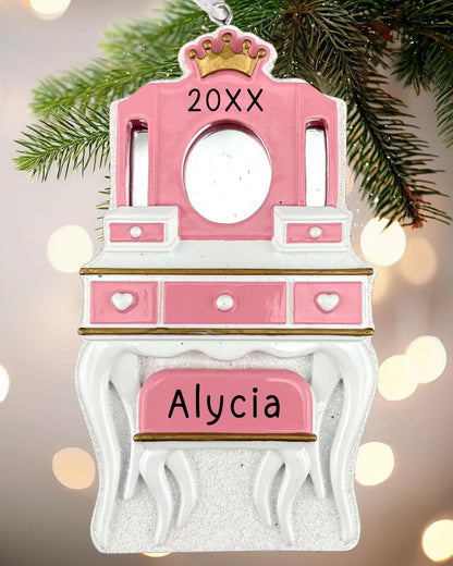 Girls Vanity Mirror Beauty Personalized Ornament