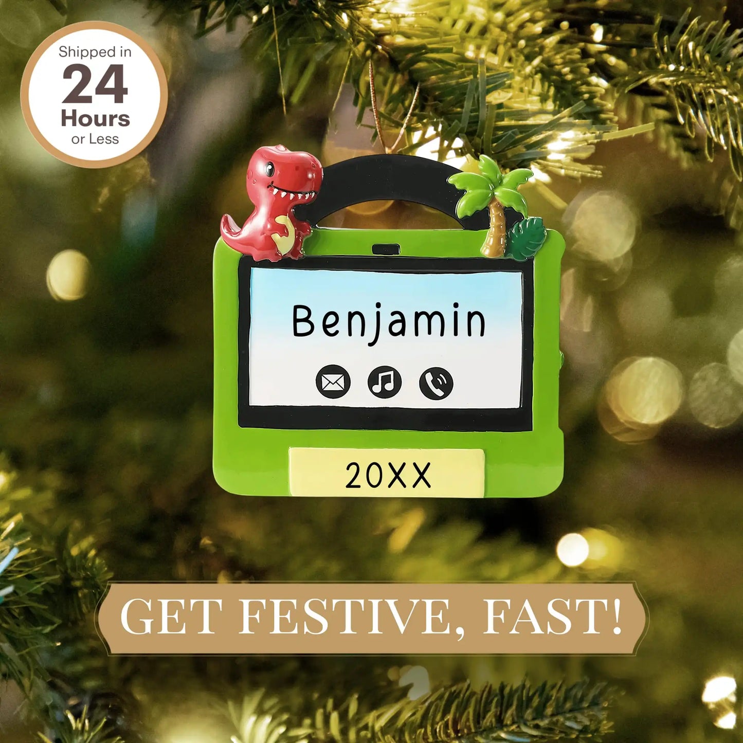 Boys iPad Tablet Personalized Ornament