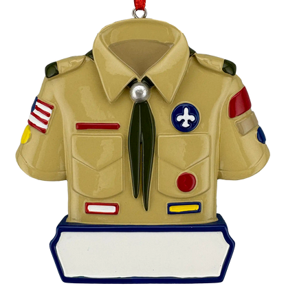 Boy Scout Personalized Ornament - Tan Shirt