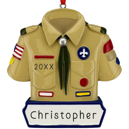 Boy Scout uniform ornament with name and year personalized