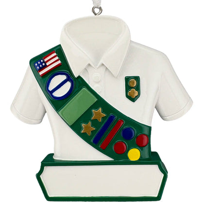 Girl Scout Personalized Ornament - White Shirt