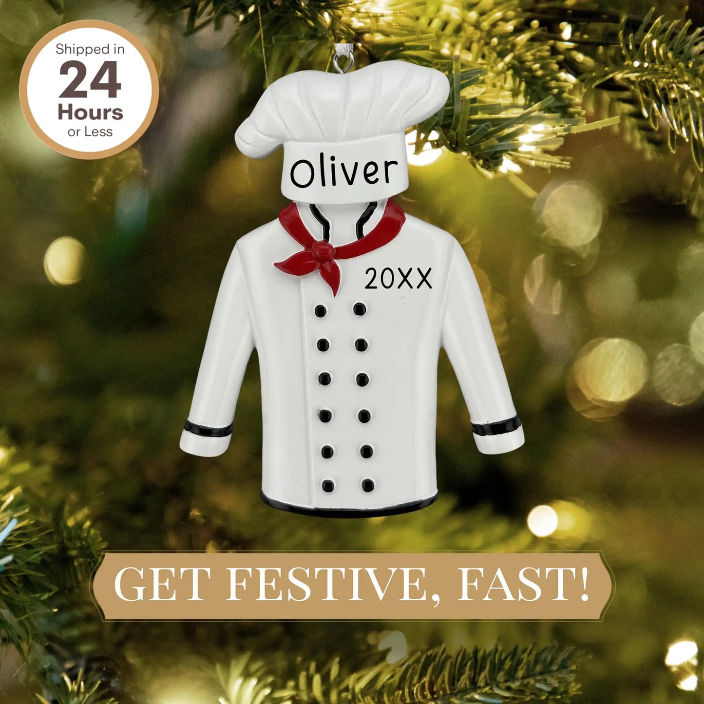 Adorno personalizado de uniforme de chef 