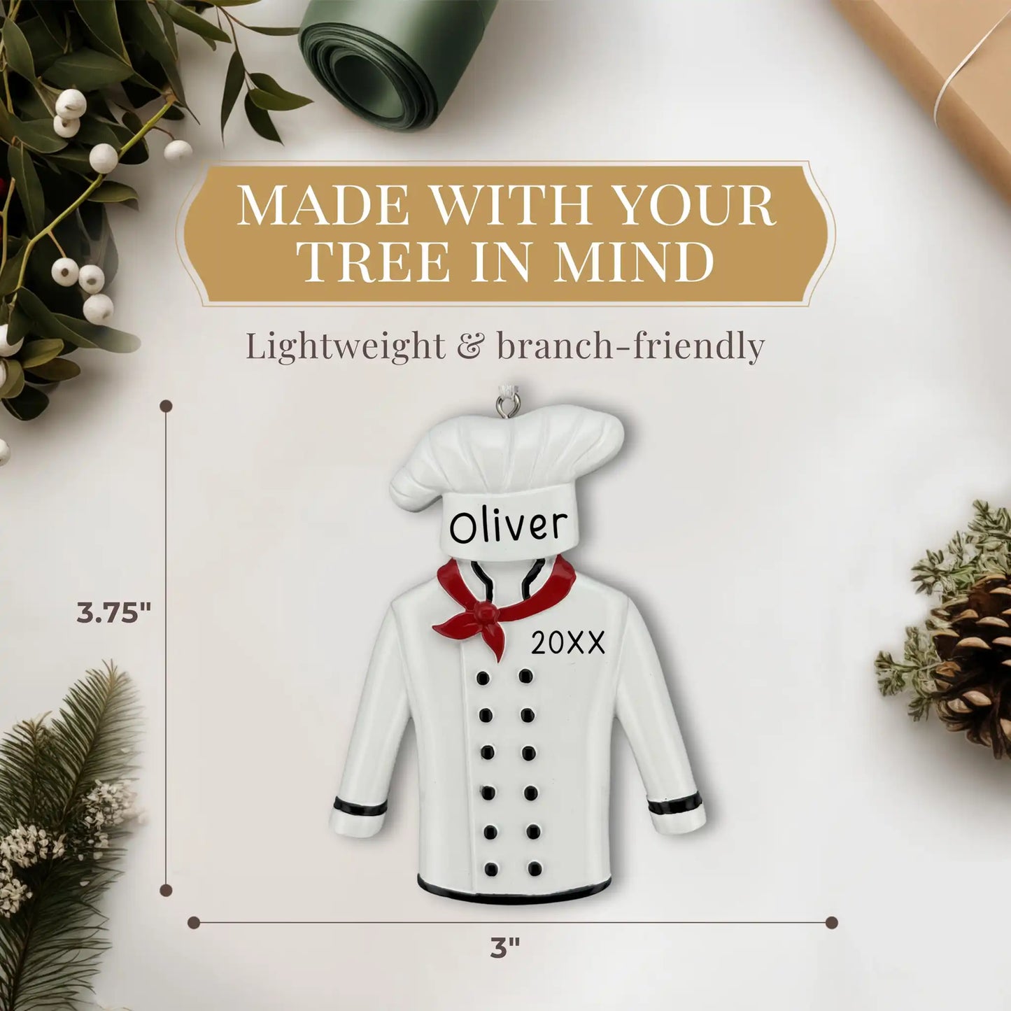 Adorno personalizado de uniforme de chef 