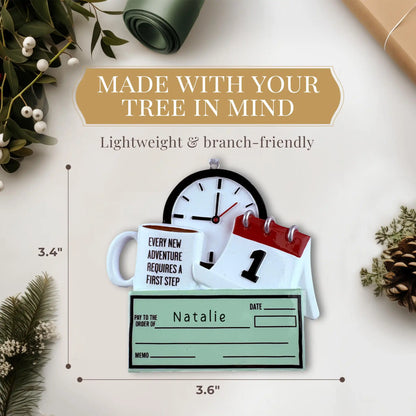 Adorno personalizado de cheque de pago de primer trabajo 