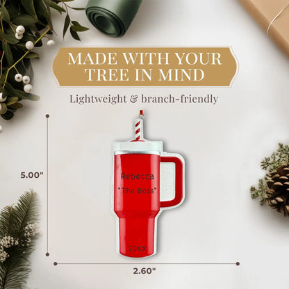 Adorno personalizado de la Copa Stanley en forma de vaso rojo