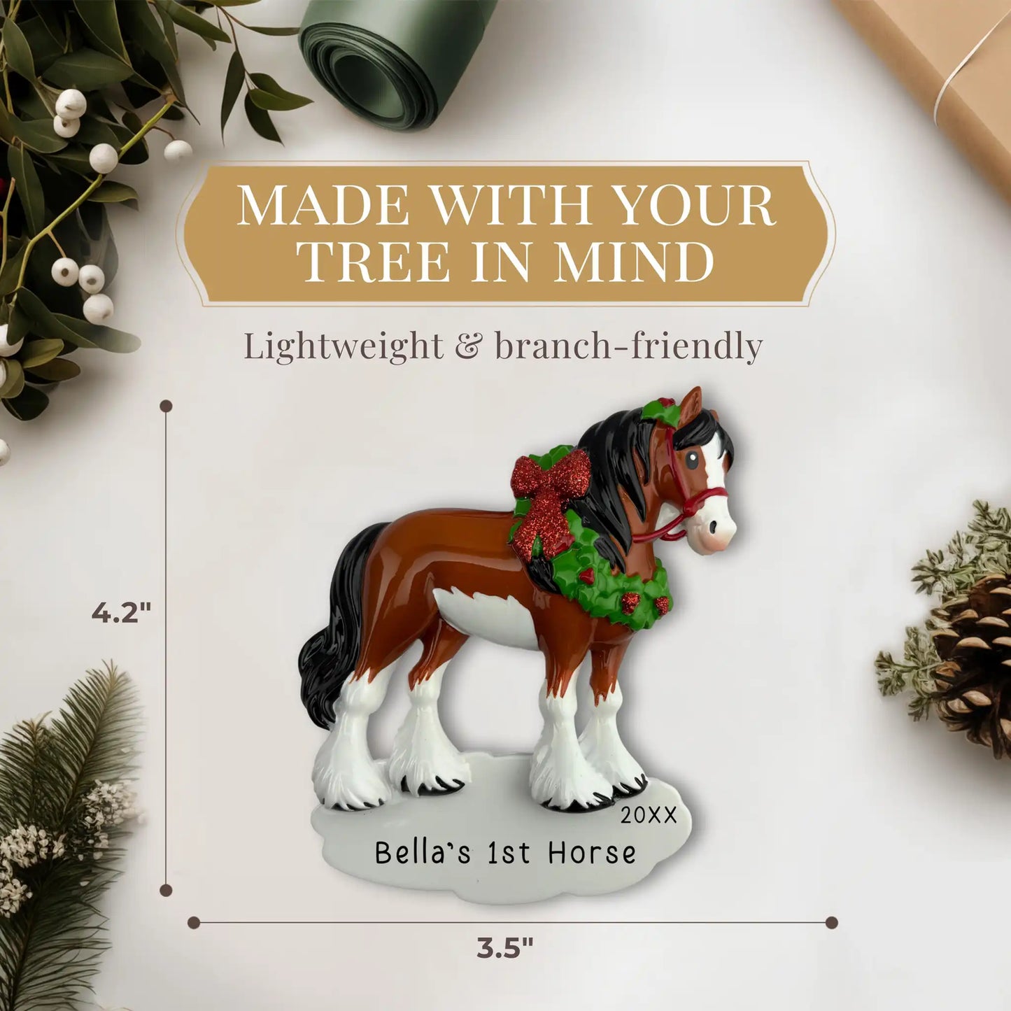 Adorno personalizado de caballo - Clydesdale