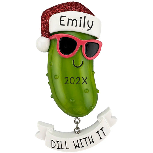 Pickle Personalized Ornament - Dill With It