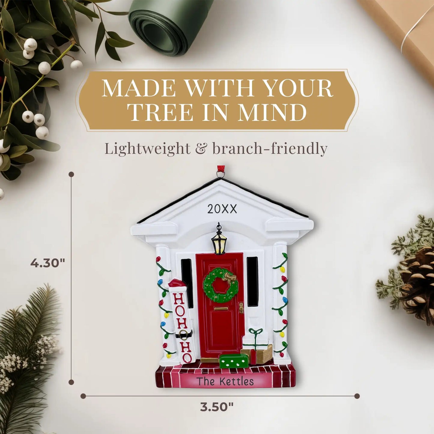 Holiday Front Door Personalized Ornament