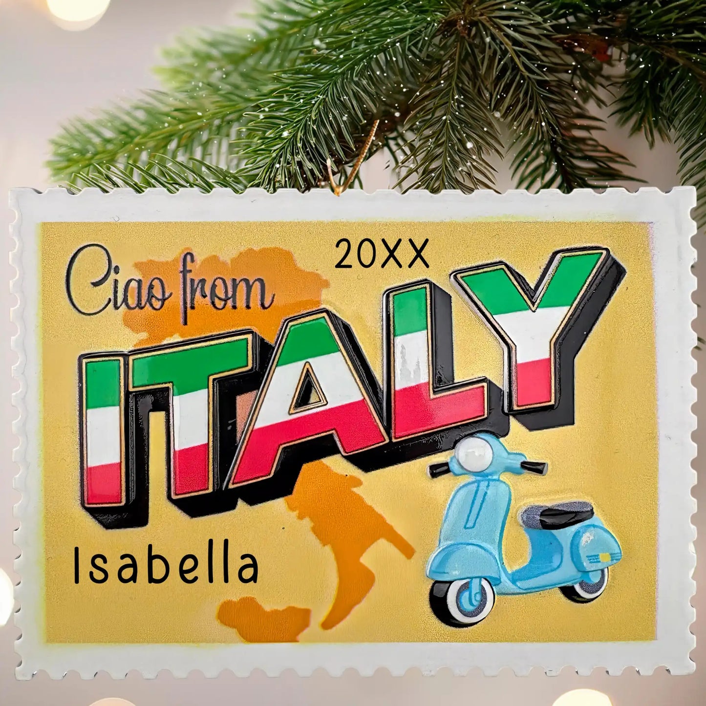 Italy Postcard Personalized Ornament