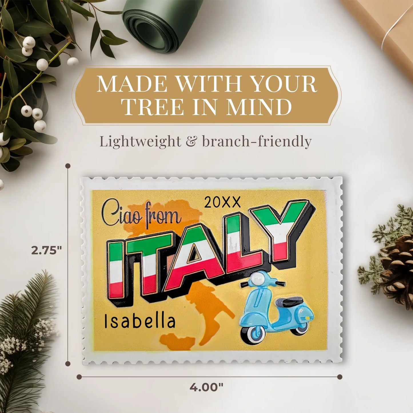 Italy Postcard Personalized Ornament