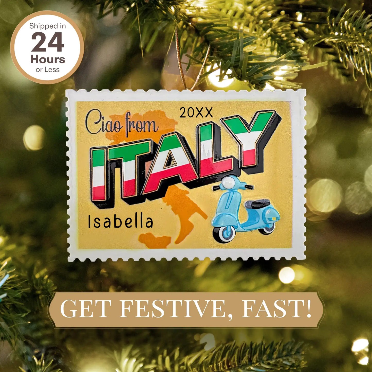 Italy Postcard Personalized Ornament