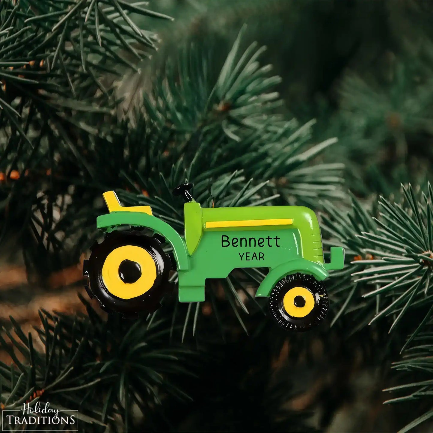 Adorno navideño de tractor agrícola - Verde 