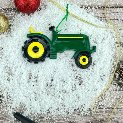 Adorno navideño de tractor agrícola - Verde 