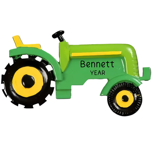 Farm Tractor Christmas Ornament - Green