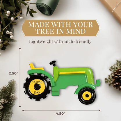 Adorno navideño de tractor agrícola - Verde 